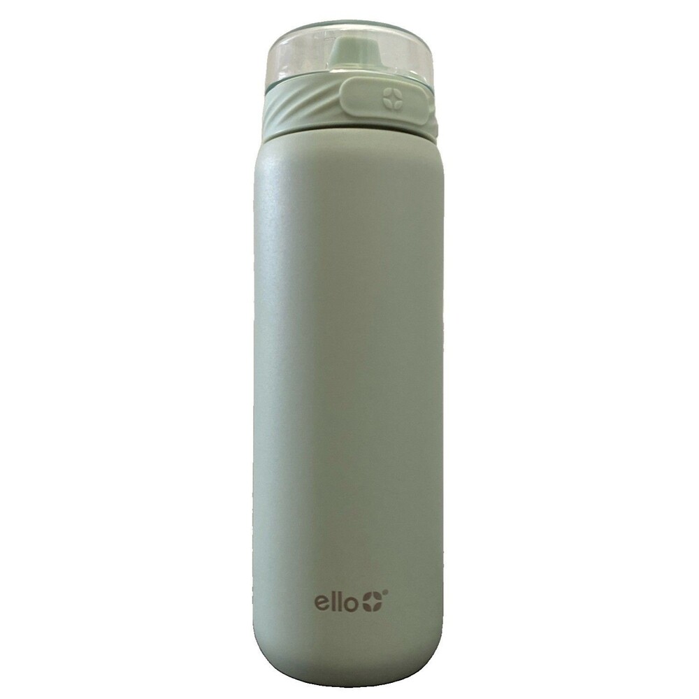 Ello Cooper 22 oz SAGE Green Stainless Steel Water Bottle with Straw Handle NEW